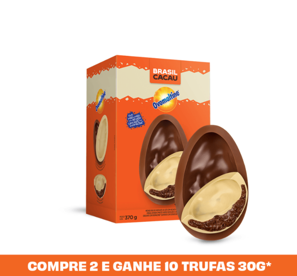 Ovo de Páscoa Recheado Meio a Meio Ovomaltine 370g